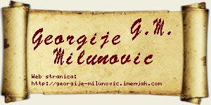 Georgije Milunović vizit kartica
